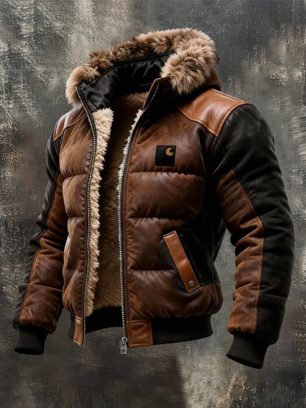 Gareth - Retro Quilted Jacket With Double Layered Collar