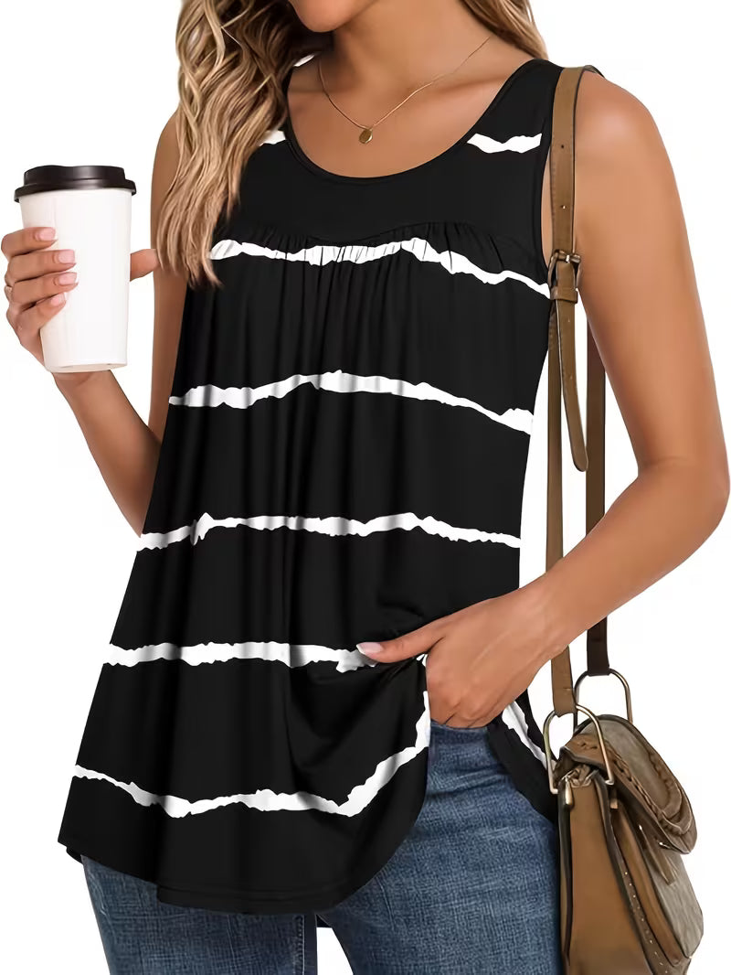 Reneza - Pleated Sleeveless Tank Top