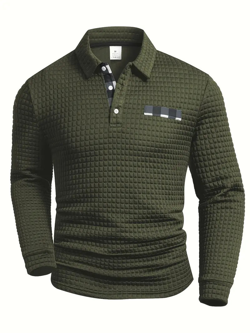 Hughes - Casual Thick Knit Button-Up Shirt