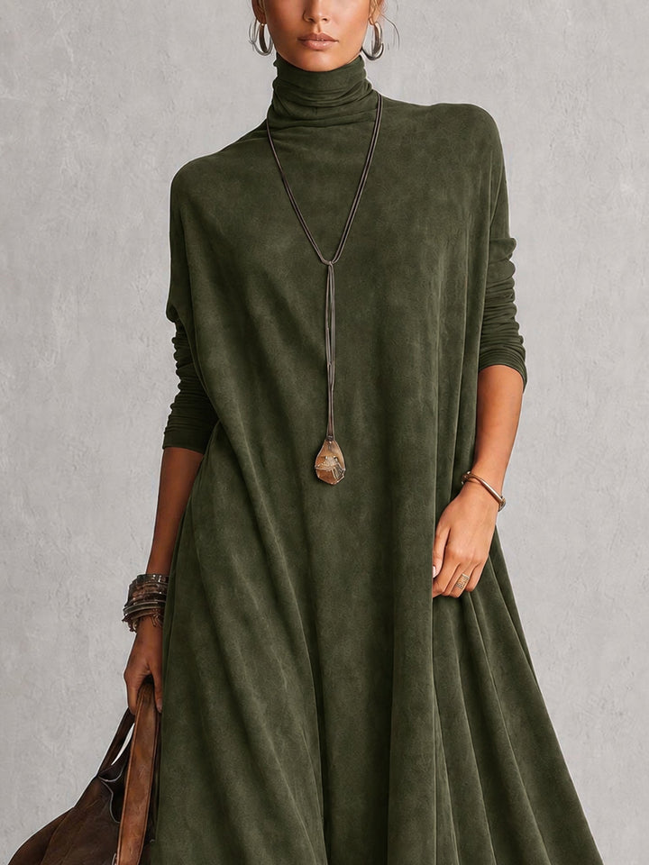 Opheuta - Long Sleeve Maxi Dress With Vintage Style
