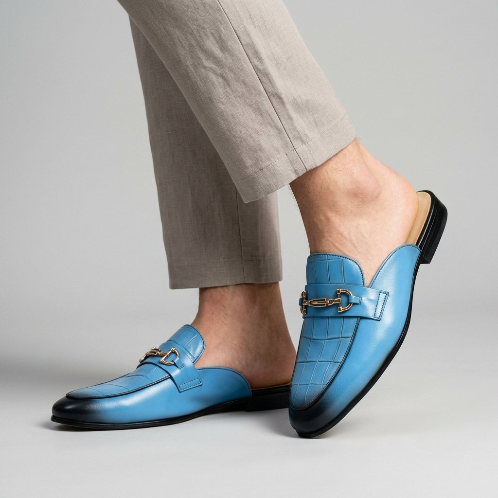 Idris - Backless Leather Shoes