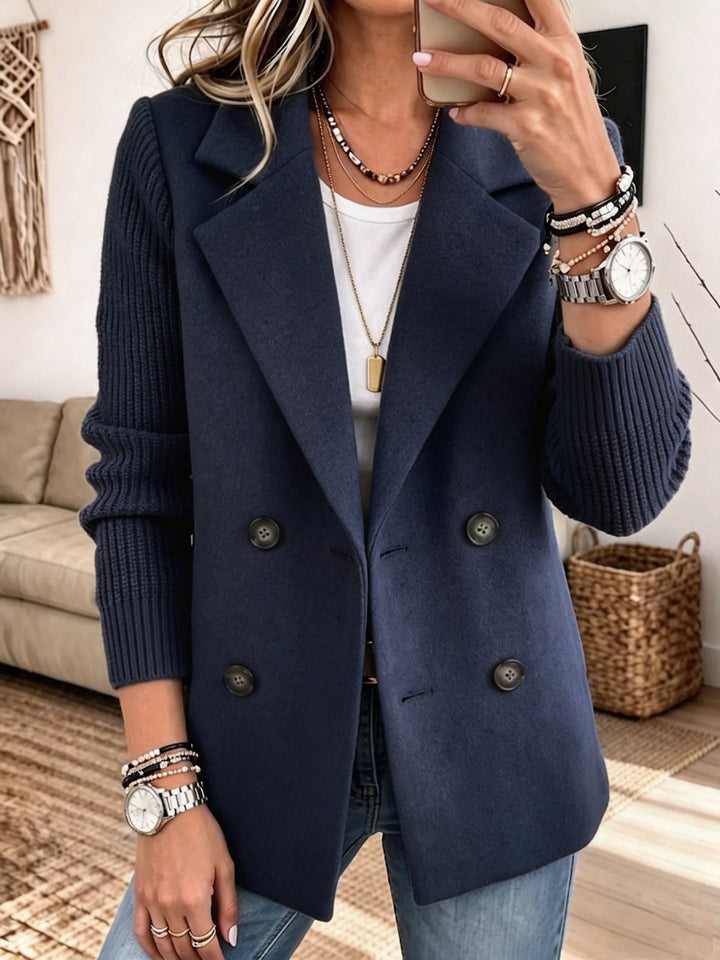Geneisa - Stylish Autumn Jacket With Knitted Sleeves
