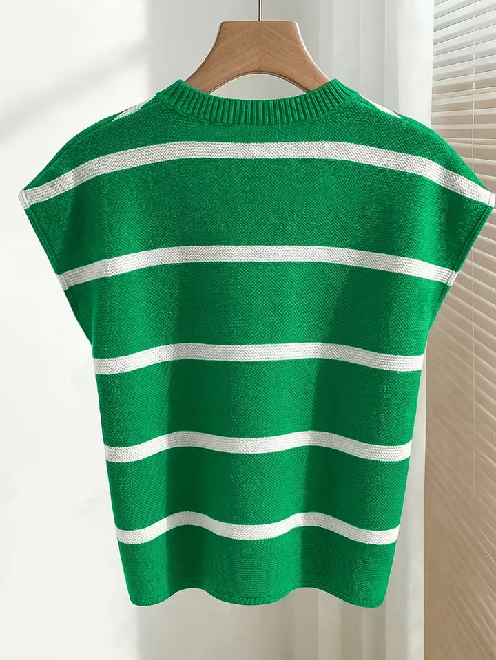 Enila - Round Neck Knitted Striped Sweater