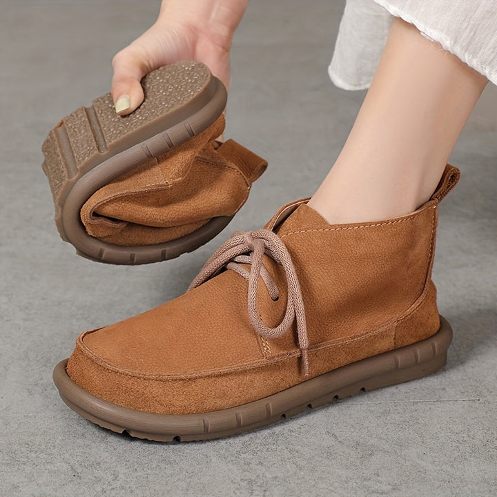 Lirinda - Leather Ankle Boots With Lace Up