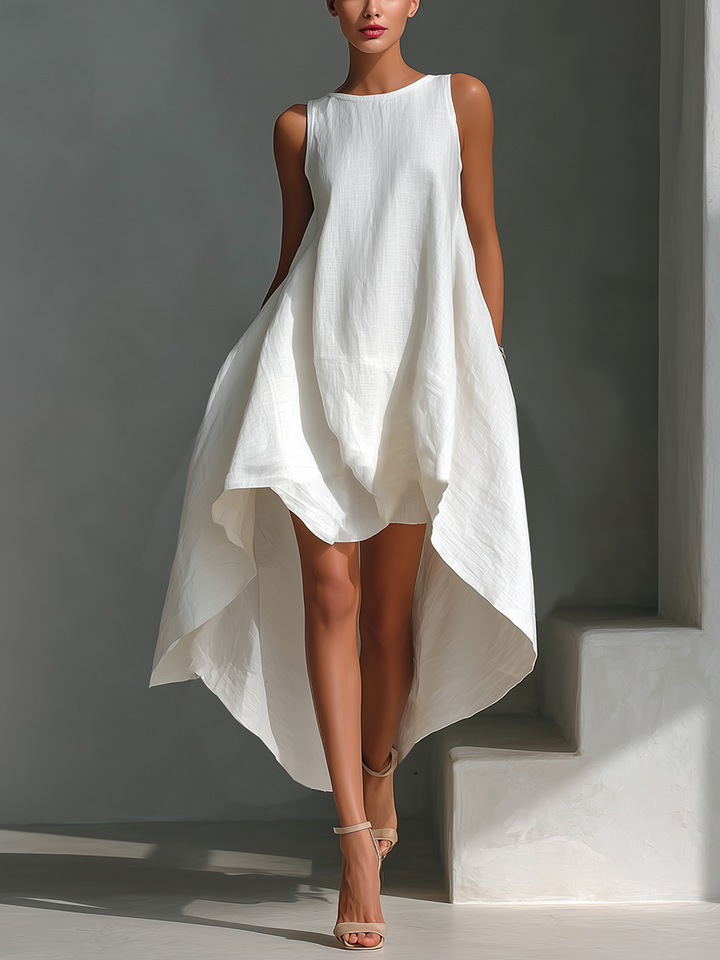 Alyna - Sleeveless Midi Dress With Asymmetric Hem