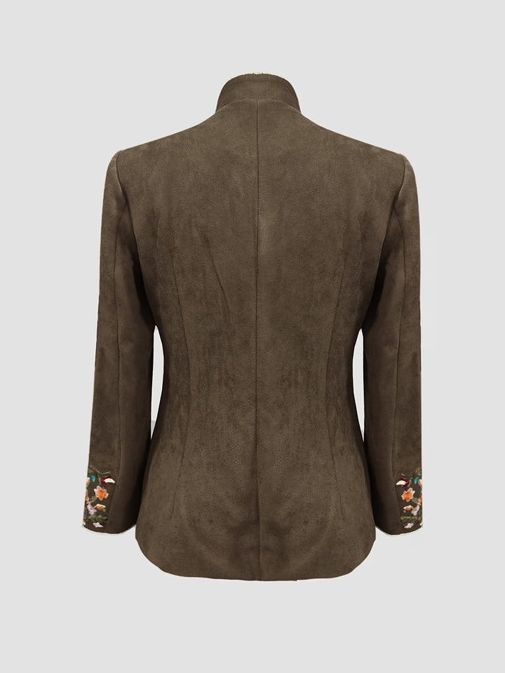 Anisaa - Elegant Jacket With Stand Collar