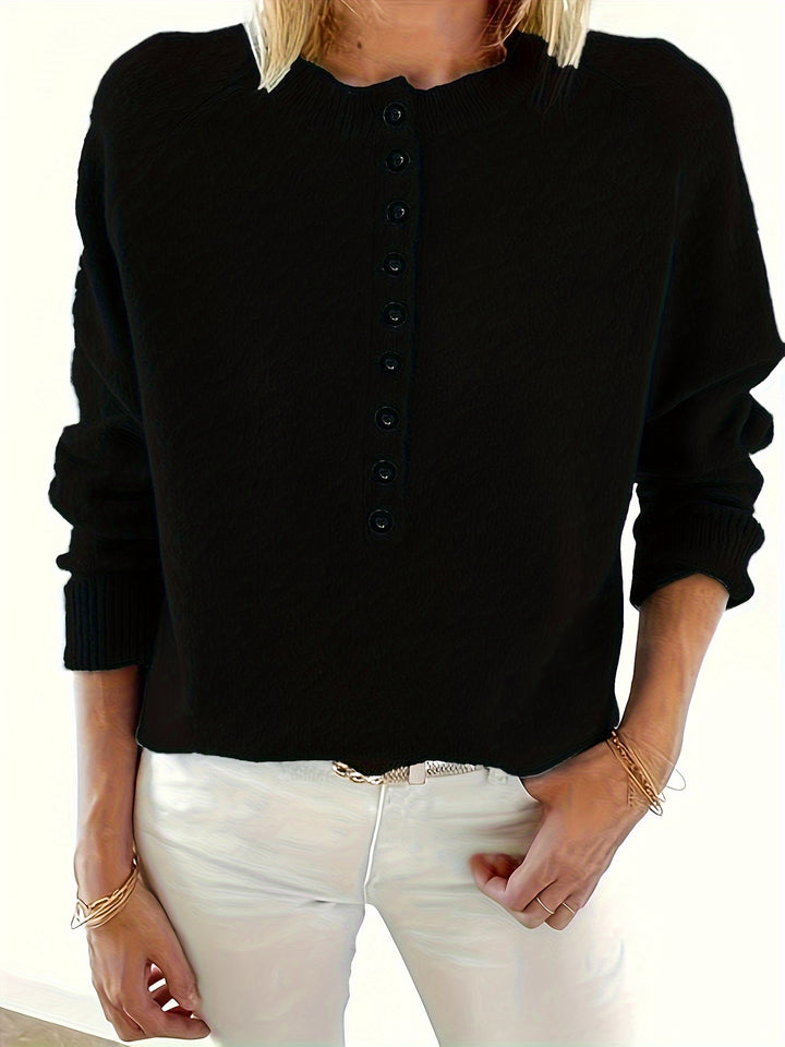 Yelena - Long Sleeve Button-Up Sweater
