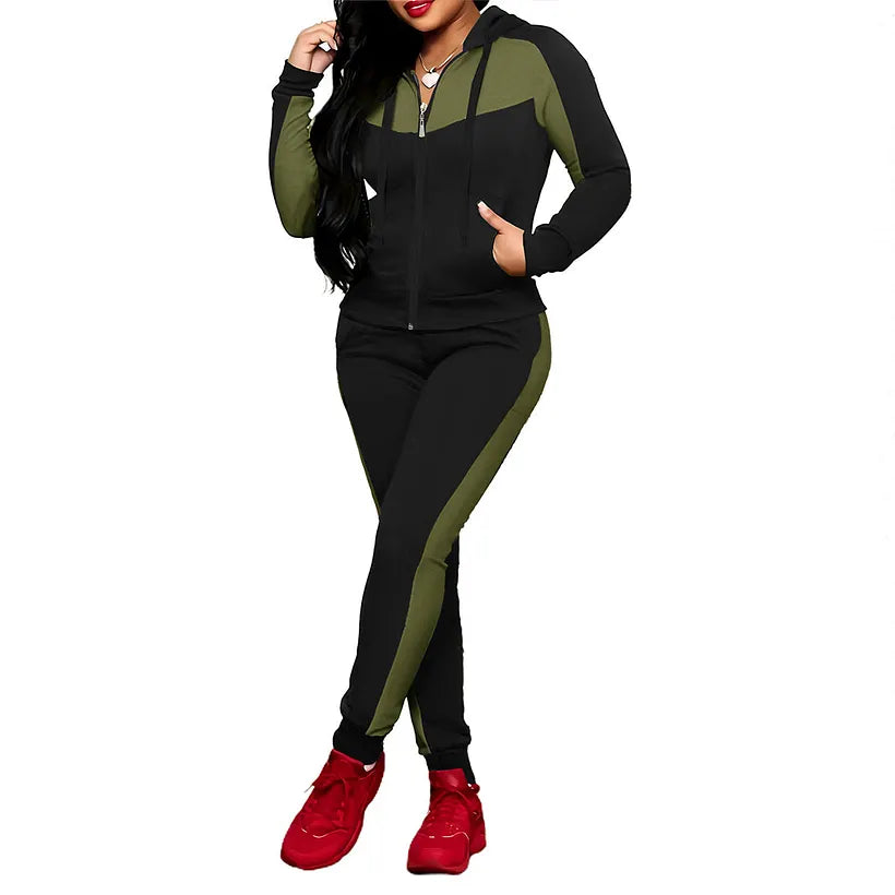 Sylvisoria - 2-Piece Colorblock Tracksuit Set
