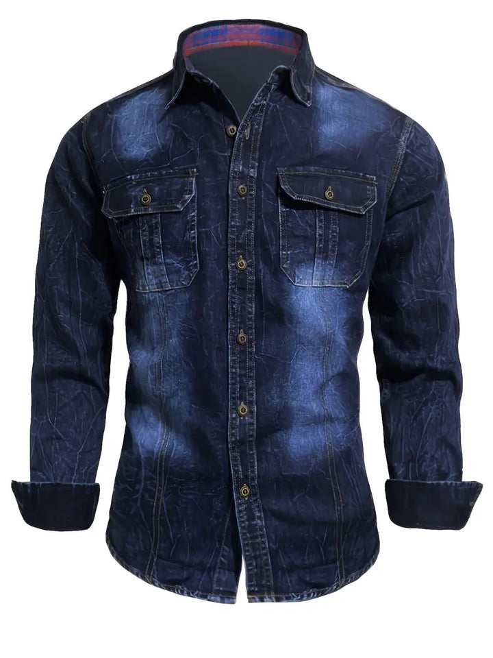 Angelo - Denim Shirt with Front Button Pockets