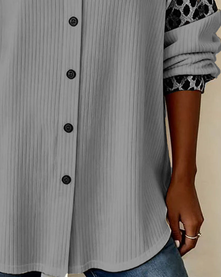 Jordana - Leopard Print Button-Down Collar Shirt