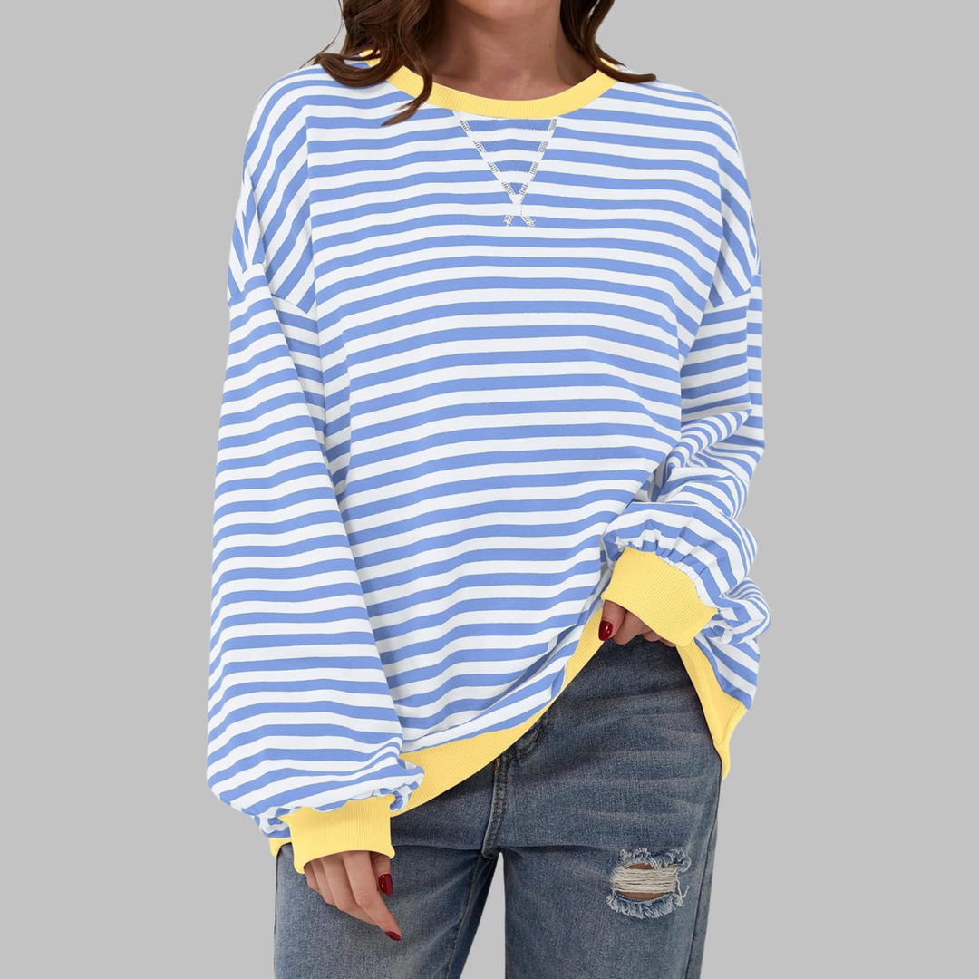 Melorna - Stylish Long Sleeve Striped Sweater