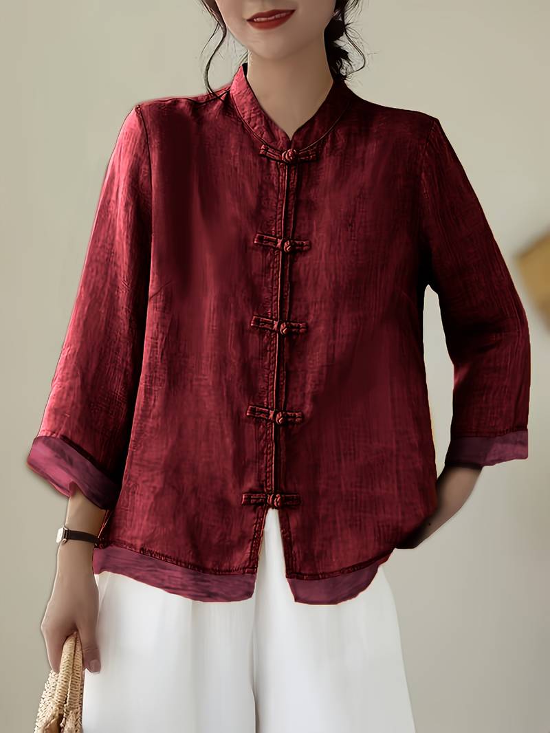 Sigal - Vintage Loose Fitting Shirt With Patchwork Design