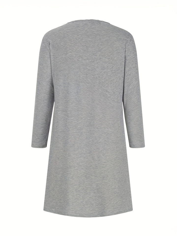 Alinor - Casual Plaid Patchwork Long Sleeve Dress