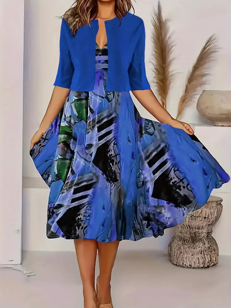 Vainoana - Elegant Long Skirt Two Piece Set