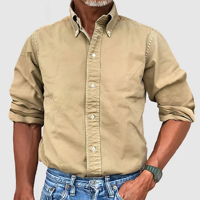 Ewan - Casual Long Sleeve Shirt With Button