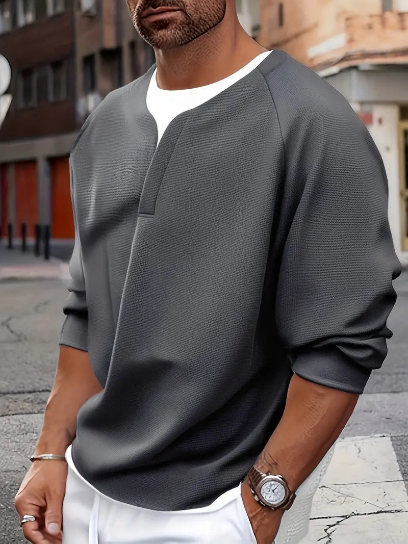 Brogan - Relaxed Fit Long-Sleeve Henley Shirt