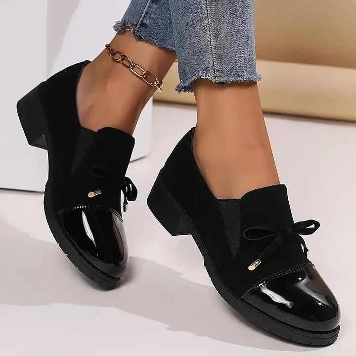 Marvina - Elegant Bow Accent Round Toe Loafer