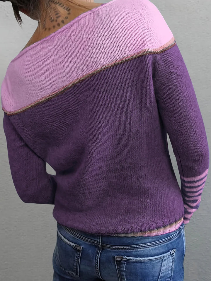 Talithia – Striped Knitted Long Sleeve Sweater