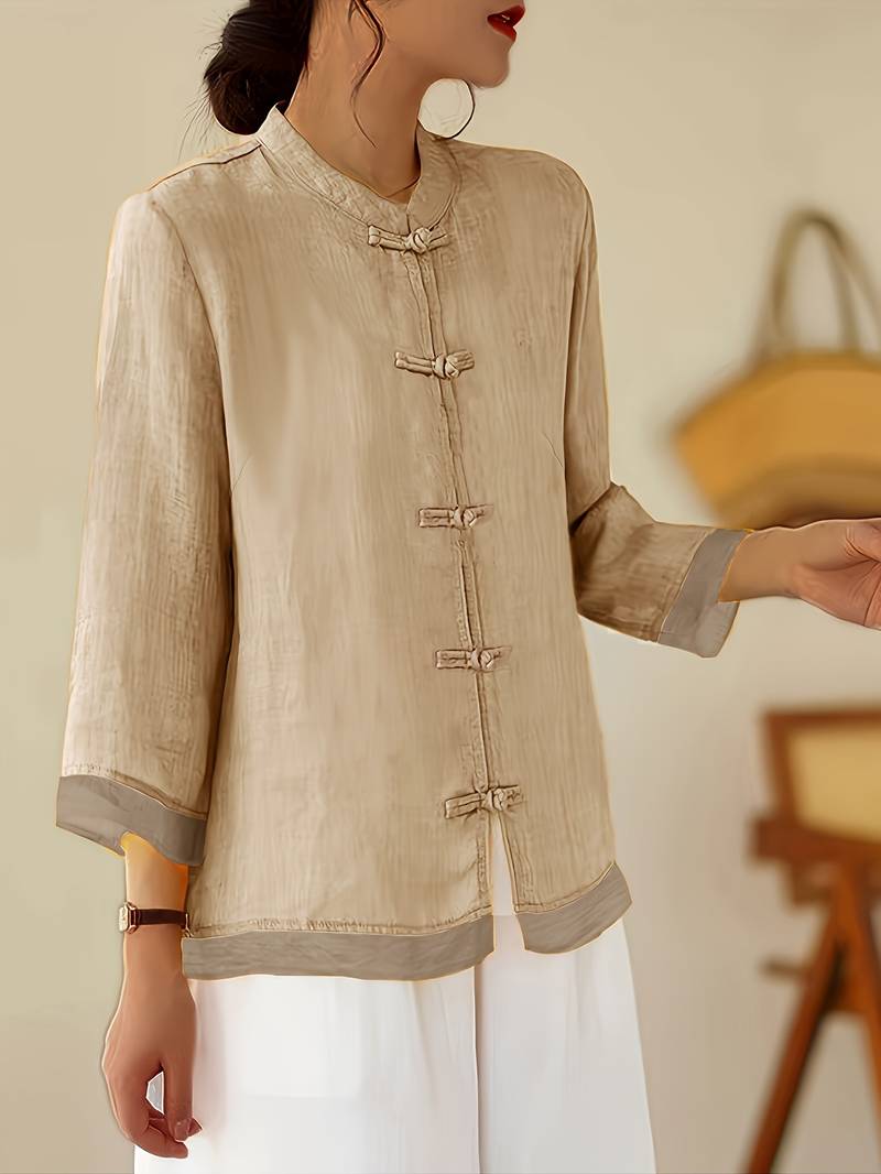 Sigal - Vintage Loose Fitting Shirt With Patchwork Design