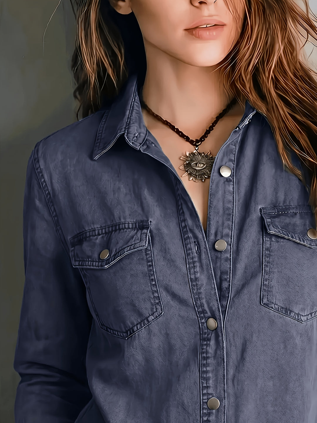Blazka - Stylish Button Front Shirt With Pocket