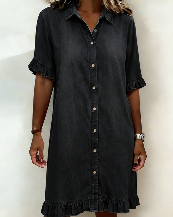 Ndapewa - Comfortable Denim Dress With Flattering Rubbing