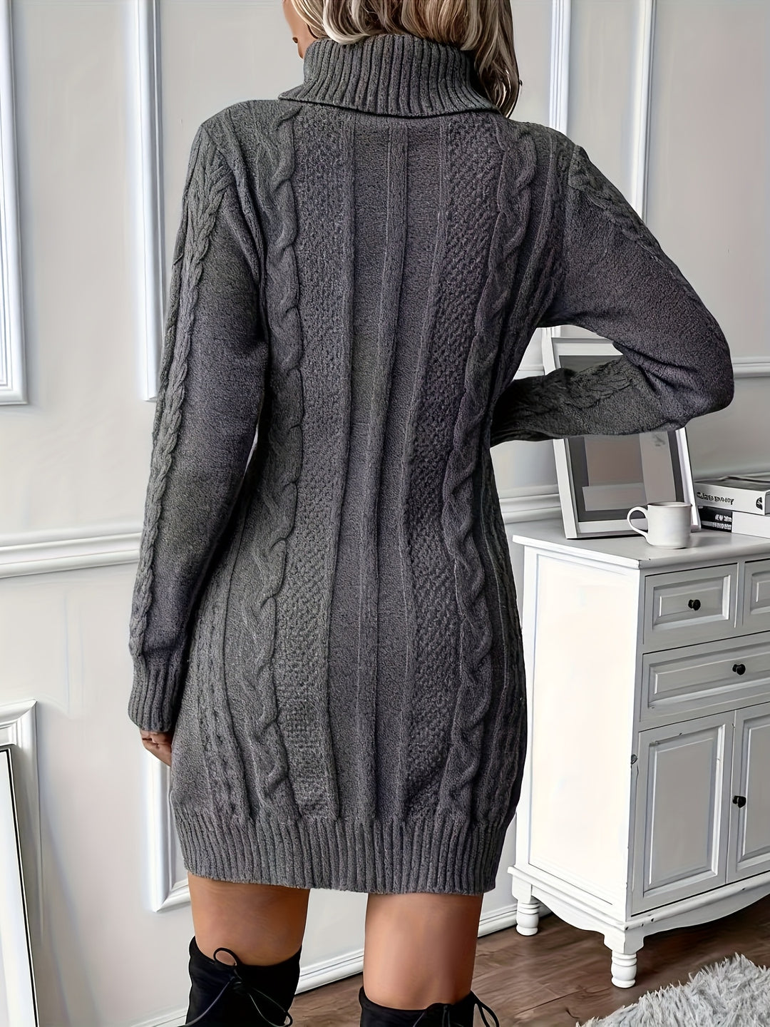 Milanda - Cable Knit Sweater Dress