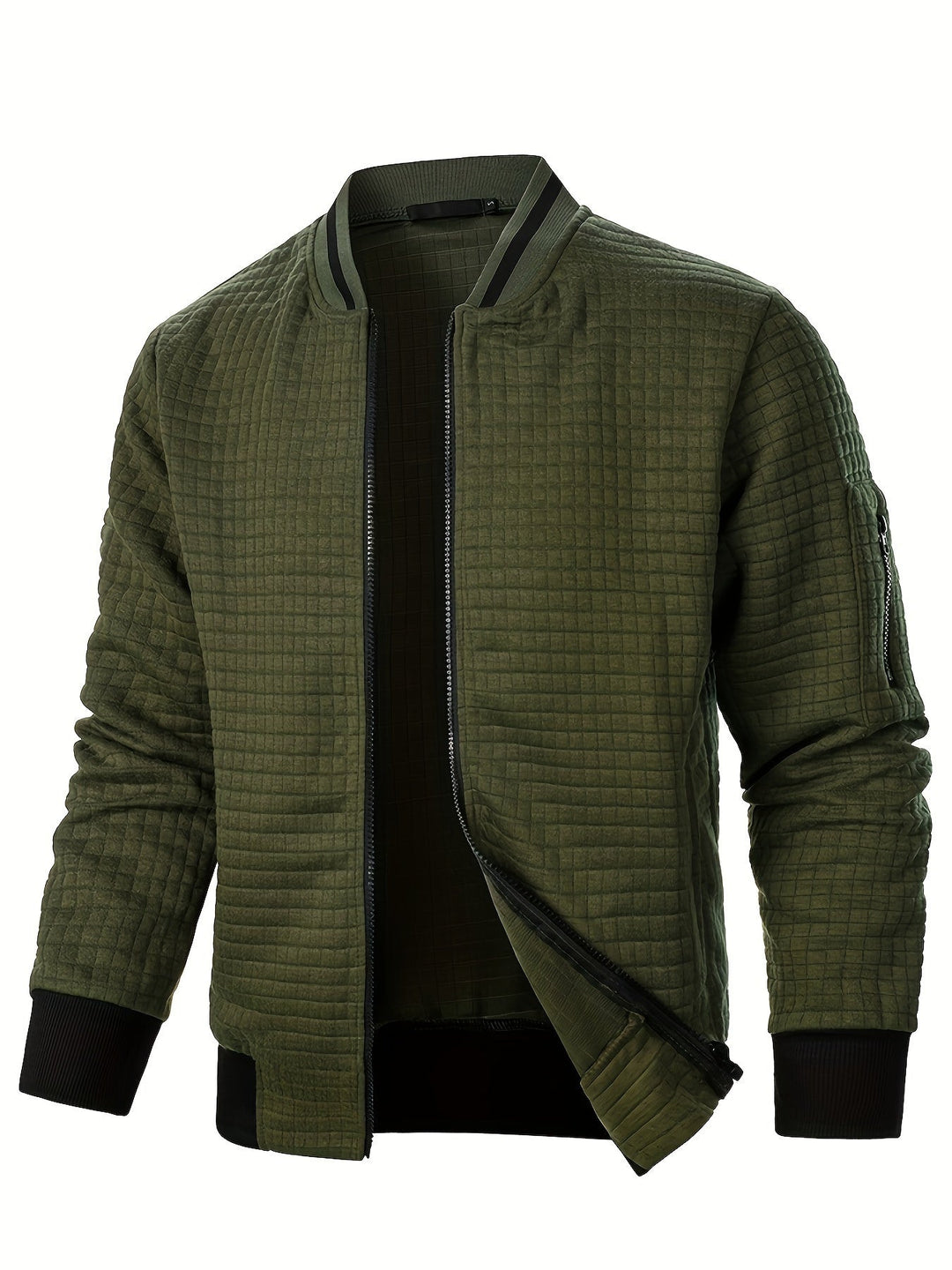 Sevemir - Zipper Stand-Up Collar Cardigan Jacket