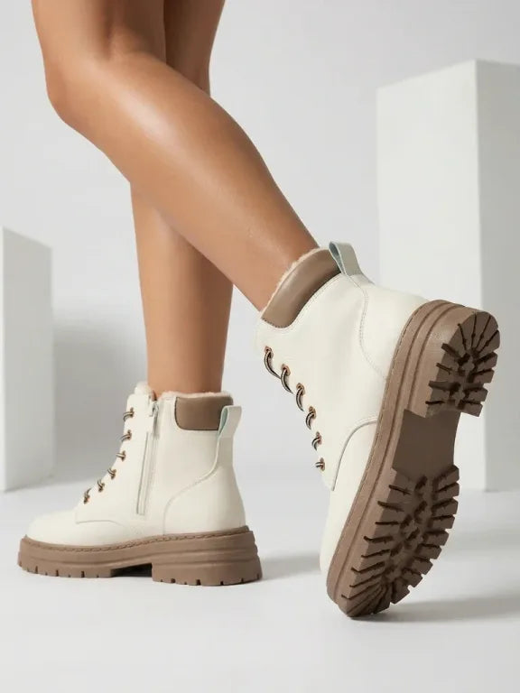 Frejolene - Ankle Boots with Laces and Chunky Soles