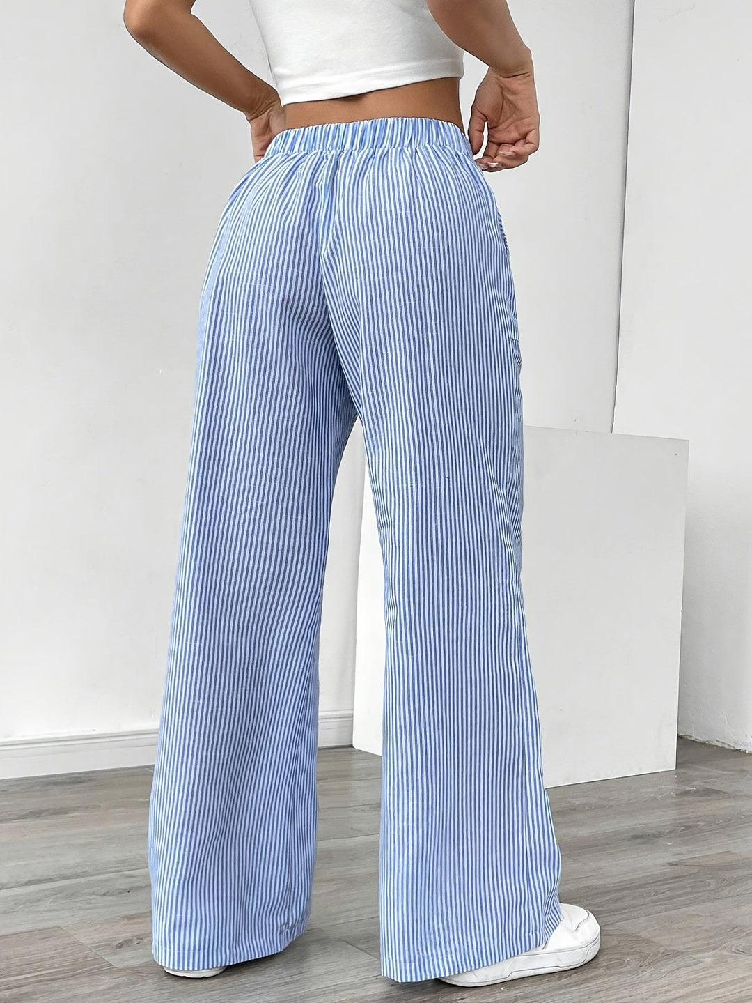 Sunnyi - Casual Striped Wide Leg Pant