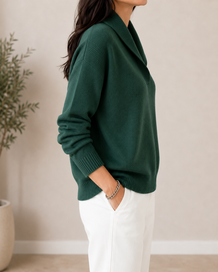 Roweora - Long Sleeve V-Neck Sweater