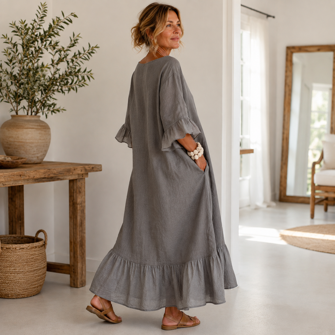 Hannele - Casual Ruffled Dress With Pocket