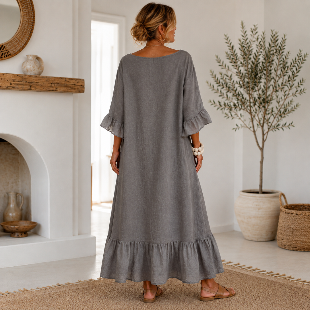Hannele - Casual Ruffled Dress With Pocket