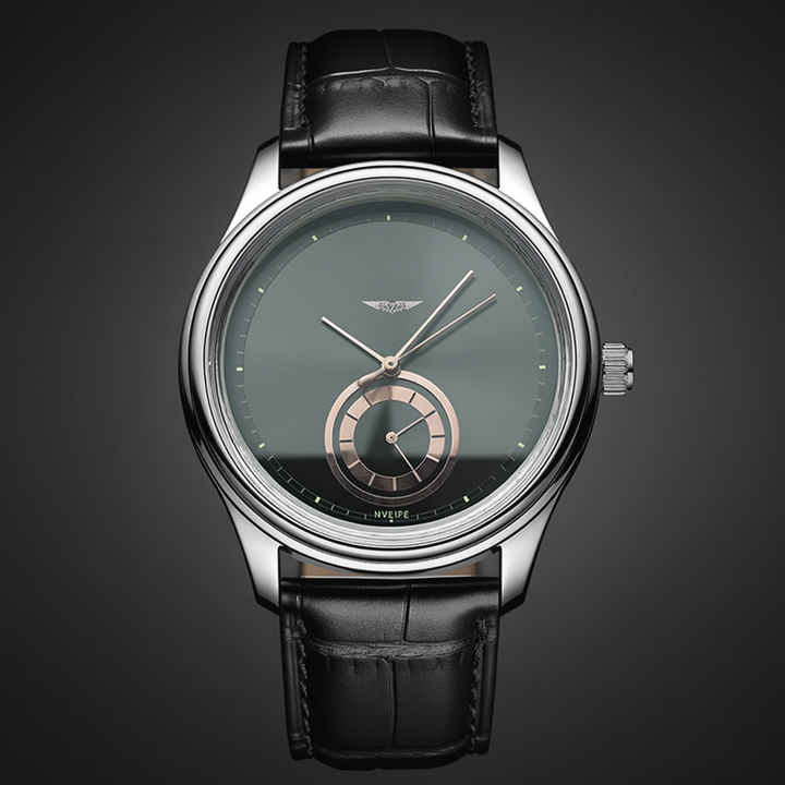 AurexTime - Classic Two Tone Gold Dial Leather Watch