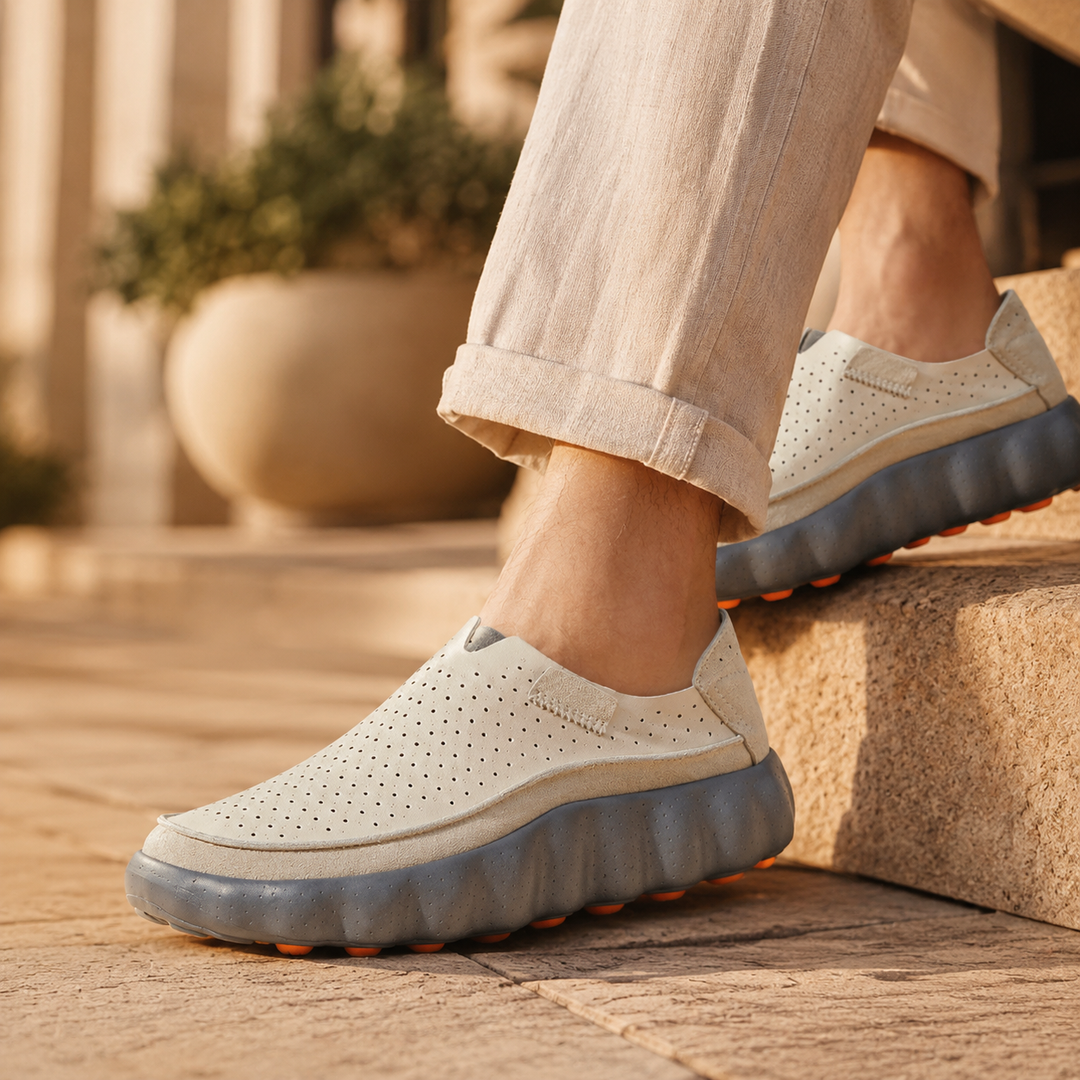 Sameth - Perforated Slip On Shoes with Flexible Sole