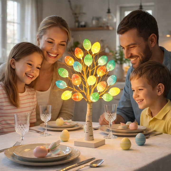 SpringAura - Colorful LED Easter Light Tree for Festive Home Decor
