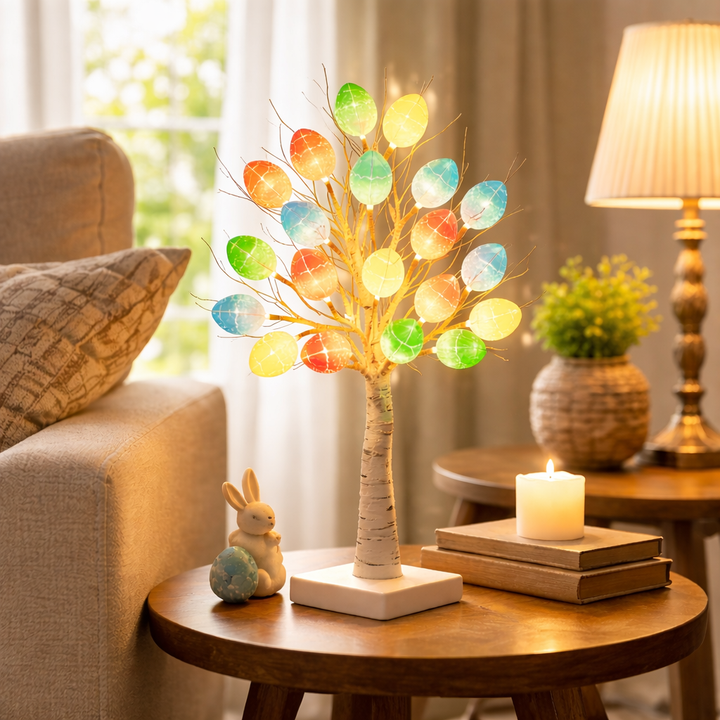 SpringAura - Colorful LED Easter Light Tree for Festive Home Decor