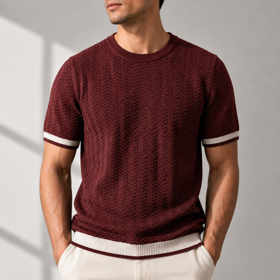 Reagan - Textured Short Sleeve Knit Pullover
