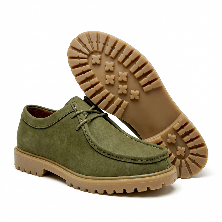 Jasson - Suede Moc-Toe Lace-Up Shoes