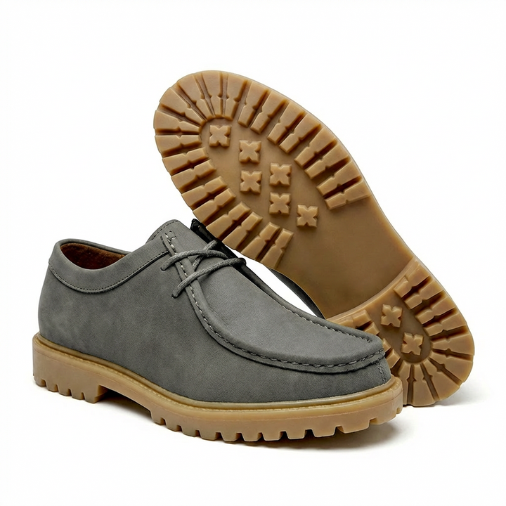 Jasson - Suede Moc-Toe Lace-Up Shoes