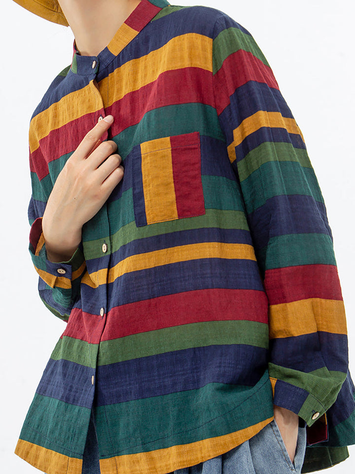 Ingryosa - Striped Long Sleeve Shirt