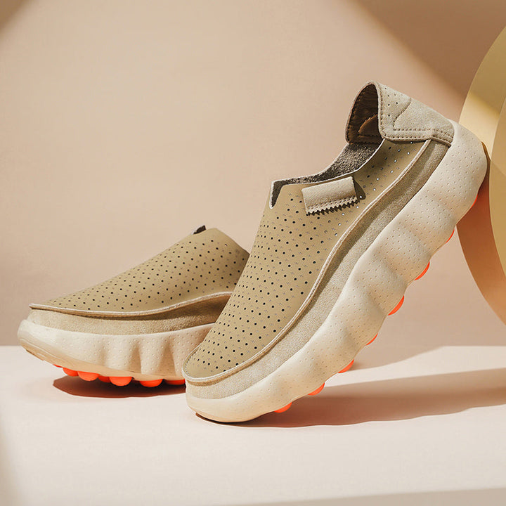 Sameth - Perforated Slip On Shoes with Flexible Sole
