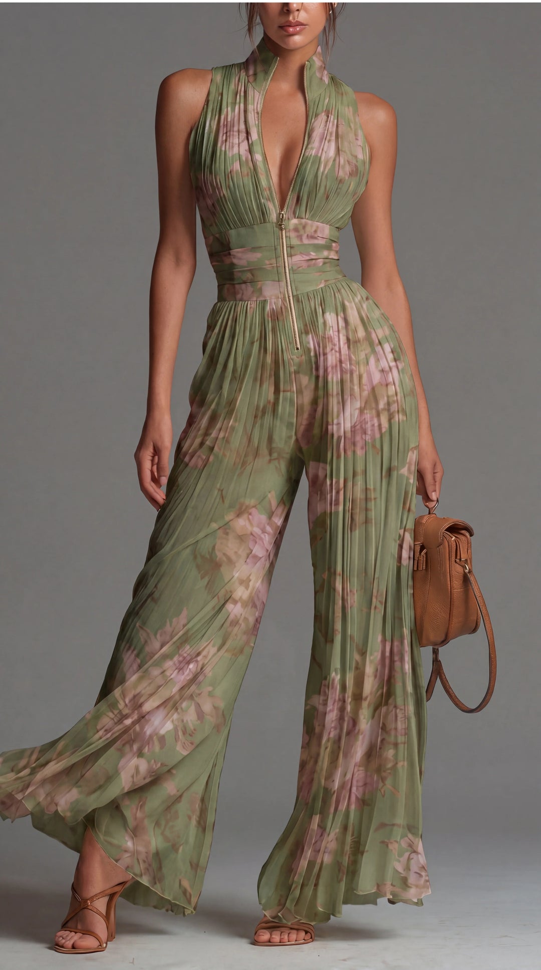 Kleira - Sleeveless Pleated Jumpsuit