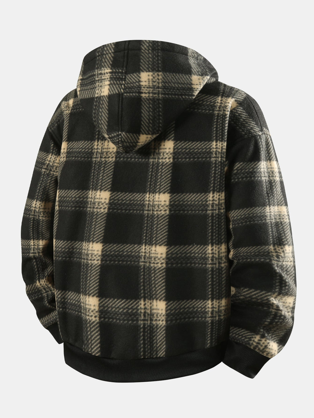Ciaran - Teddy Lined Flannel Zip Hooded Coat