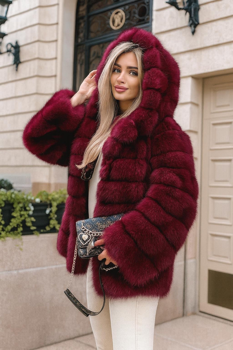 Aglaya - Faux Fur Hooded Coat