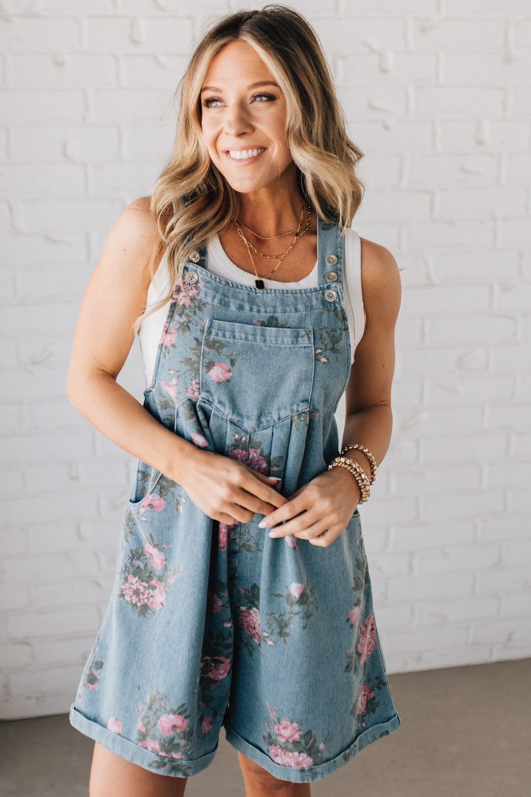 Katien - Floral Denim Jumpsuit
