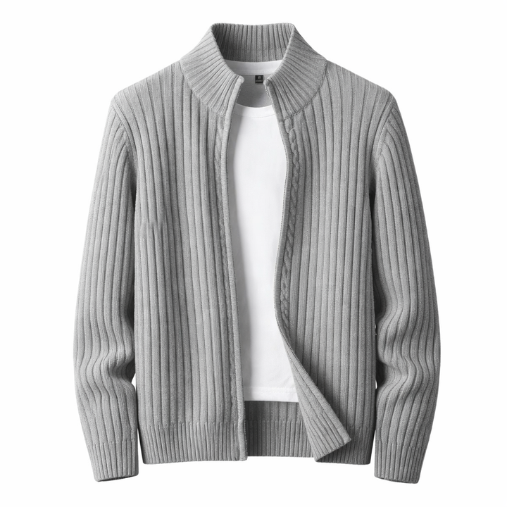 Bjarte - Ribbed Cardigan With Zipper