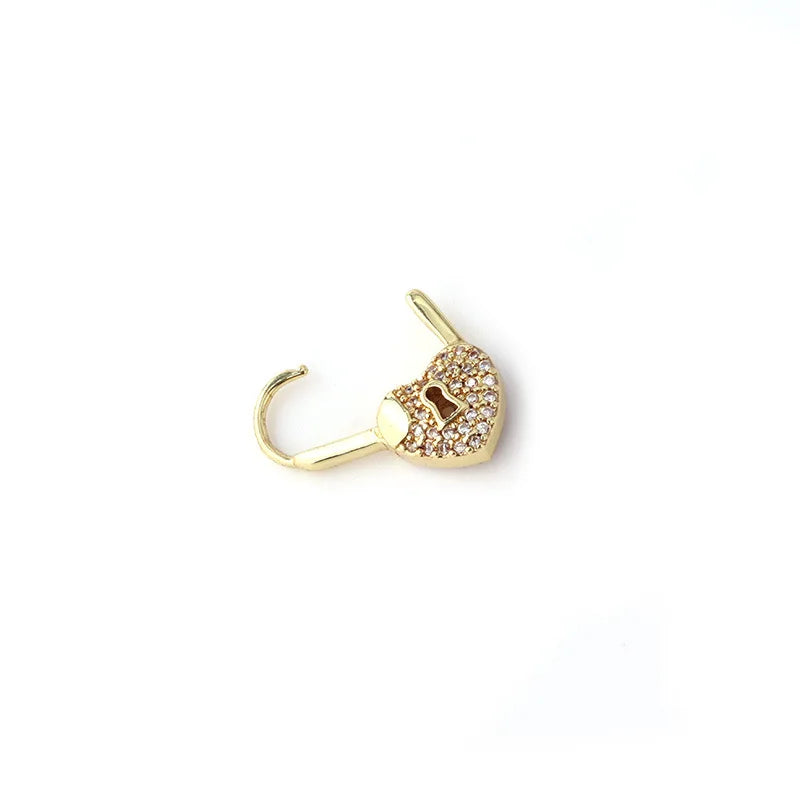 LuxeHeart - Heart Lock Hoop Earrings