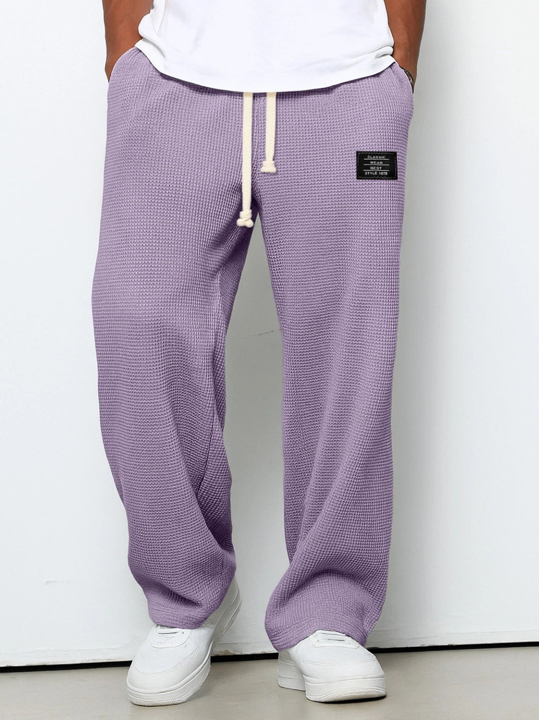 Daved - Casual Waffle Knitted Drawstring Pants