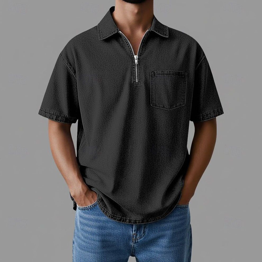 Alhan - DenimCore Zip Shirt