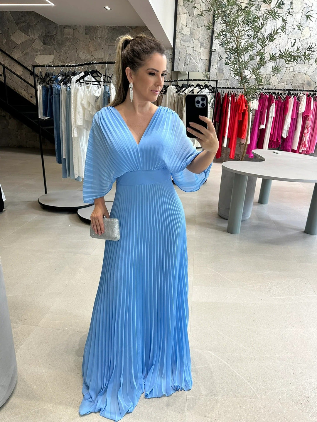 Valerija - Vibrant Pleated Maxi Dress